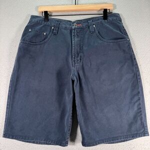 Vintage Unionbay Jean Chino Shorts Mens 34 Navy Blue Comfort Classic 10" Inseam